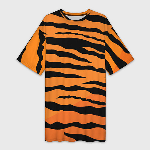 Женская длинная футболка Шкура тигра вектор / 3D-принт – фото 1