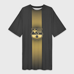 Футболка женская длинная Barcelona Gold-Graphite Theme, цвет: 3D-принт