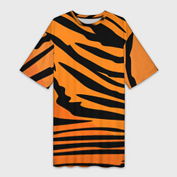 Женская длинная футболка Шкура шерсть тигра