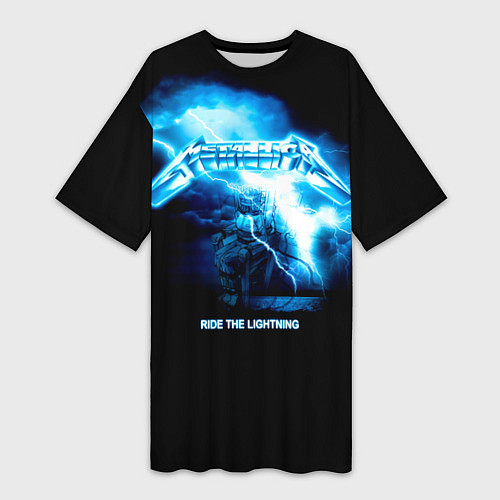 Женская длинная футболка Ride the Lightning Metallica / 3D-принт – фото 1