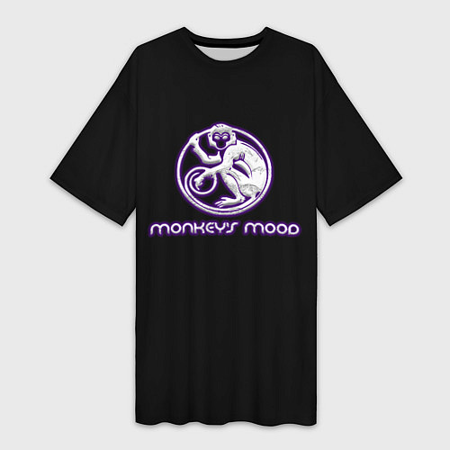 Женская длинная футболка Monkeys mood / 3D-принт – фото 1