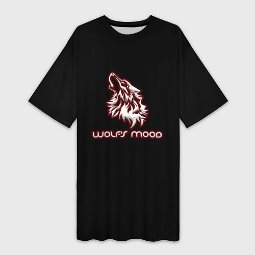 Женская длинная футболка Wolfs mood / 3D-принт – фото 1