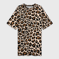Женская длинная футболка Леопардовые Пятна