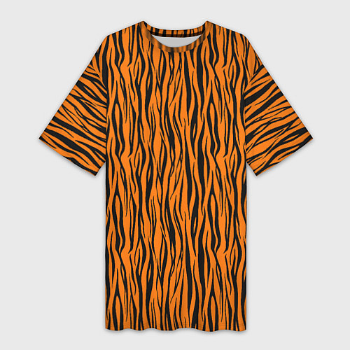 Женская длинная футболка Тигровые Полосы / 3D-принт – фото 1