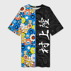 Женская длинная футболка Такаси Мураками Иероглифами