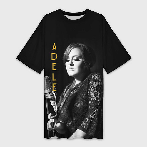 Женская длинная футболка Певица Adele / 3D-принт – фото 1