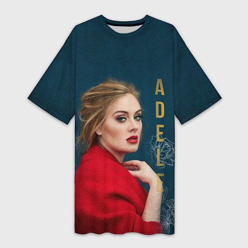 Женская длинная футболка Portrait Adele / 3D-принт – фото 1