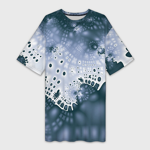 Женская длинная футболка Коллекция Journey Синий 592-1 / 3D-принт – фото 1