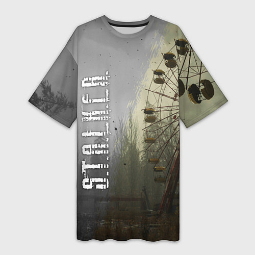 Женская длинная футболка СТАЛКЕР 2 КОЛЕСО ОБОЗРЕНИЯ / 3D-принт – фото 1