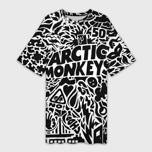 Женская длинная футболка Arctic monkeys Pattern / 3D-принт – фото 1