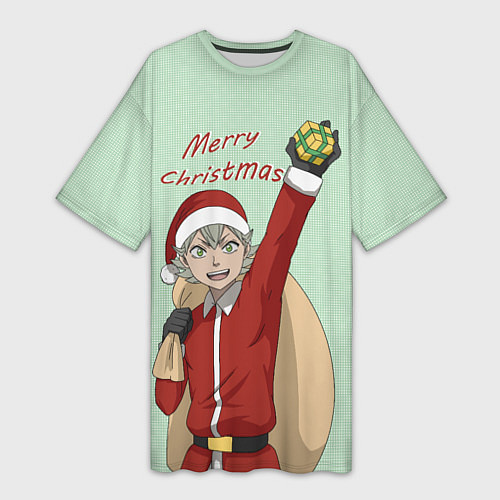 Женская длинная футболка Аста из Черных быков в костюме Санты / 3D-принт – фото 1