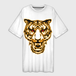 Женская длинная футболка Тигр с классным и уникальным дизайном в крутом сти