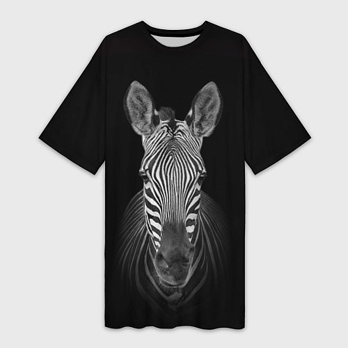 Женская длинная футболка Зебраzebra / 3D-принт – фото 1