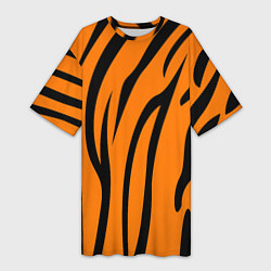 Женская длинная футболка Текстура тиграtiger