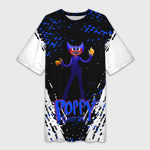 Женская длинная футболка Poppy Playtime - Монстр Поппи / 3D-принт – фото 1