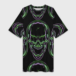 Женская длинная футболка Skulls vanguard pattern 2077