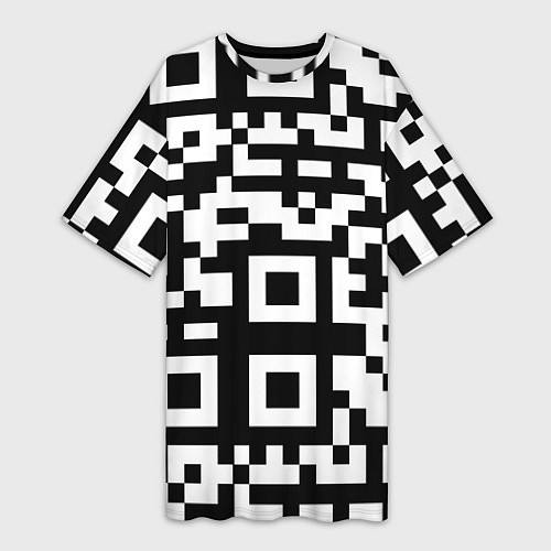 Женская длинная футболка Qr codeкуаркод / 3D-принт – фото 1