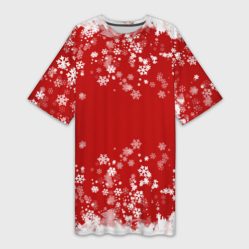 Женская длинная футболка Вечный снегопад / 3D-принт – фото 1