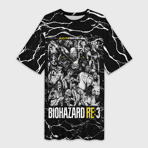 Женская длинная футболка Biohazard re3 / 3D-принт – фото 1