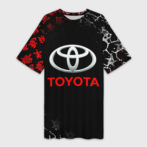 Женская длинная футболка TOYOTA JAPAN RED STYLE ТОЙОТА ЯПОНИЯ / 3D-принт – фото 1