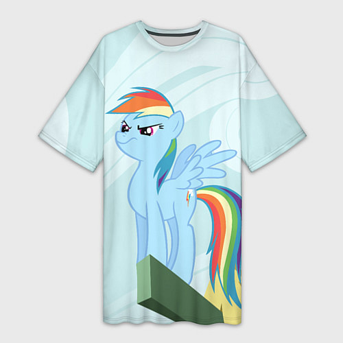 Женская длинная футболка Радуга Дэш My Little Pony, Май Литл Пони / 3D-принт – фото 1