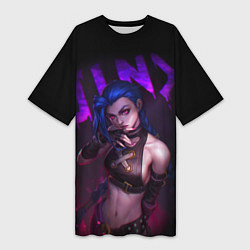 Женская длинная футболка JINX ARCANE НАДПИСЬ LEAGUE OF LEGENDS