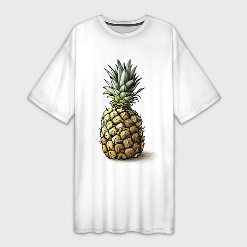 Женская длинная футболка Pineapple watercolor / 3D-принт – фото 1
