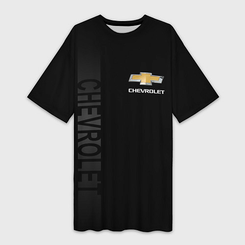 Женская длинная футболка Chevrolet, Chevrolet Боковая полоса / 3D-принт – фото 1