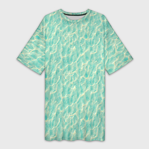 Женская длинная футболка Лазурная вода / 3D-принт – фото 1