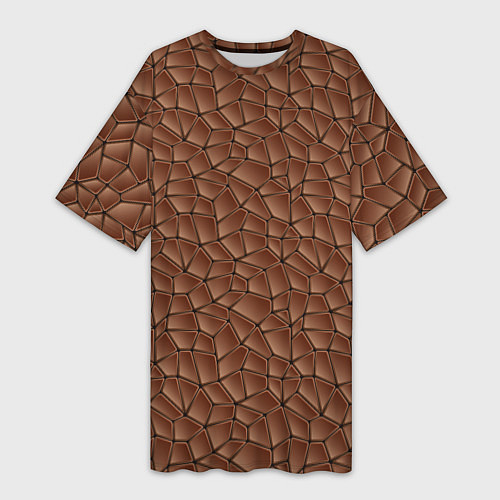 Женская длинная футболка Шоколадная Текстура / 3D-принт – фото 1