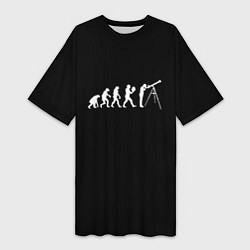 Женская длинная футболка Astroevolution black synthetic edition