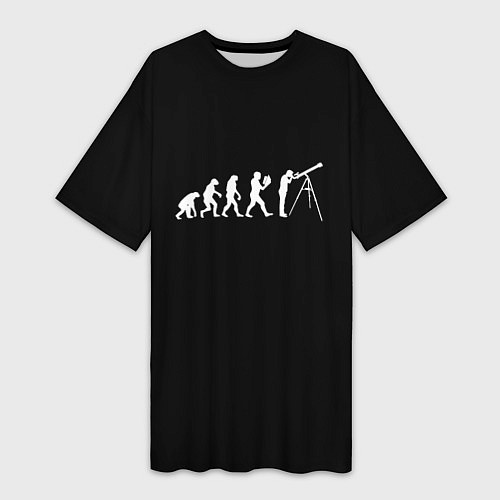 Женская длинная футболка Astroevolution black synthetic edition / 3D-принт – фото 1