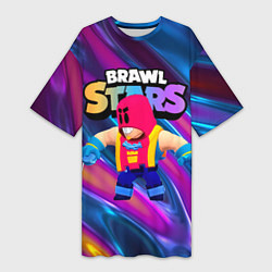 Женская длинная футболка GROM ГРОМ BRAWL STARS БРАВЛ СТАРС