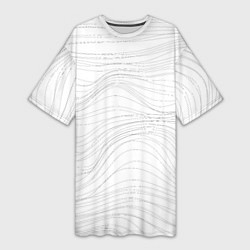 Женская длинная футболка Белые волны