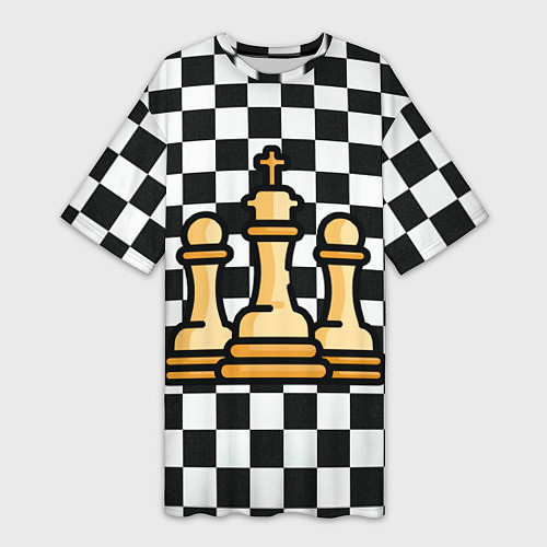 Женская длинная футболка ChessKing Abstraction / 3D-принт – фото 1