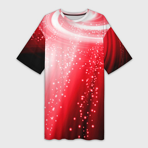 Женская длинная футболка Красная космическая спираль / 3D-принт – фото 1