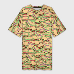 Женская длинная футболка Гамбургеры Hamburgers