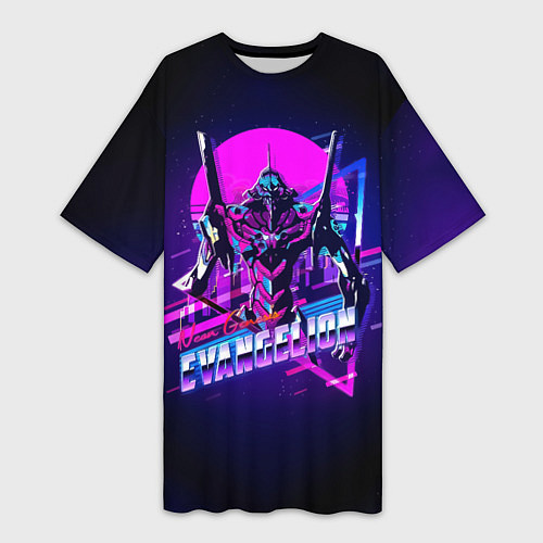 Женская длинная футболка Ева 01 - Neon Genesis Evangelion / 3D-принт – фото 1