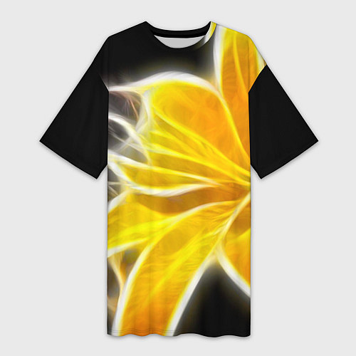 Женская длинная футболка Желтый летний цветок / 3D-принт – фото 1