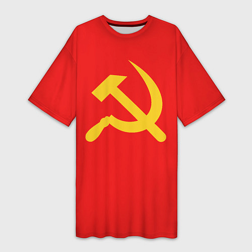Женская длинная футболка Красный Советский союз / 3D-принт – фото 1