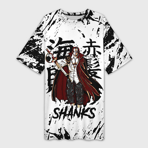 Женская длинная футболка SHANKS ONE PIECE / 3D-принт – фото 1
