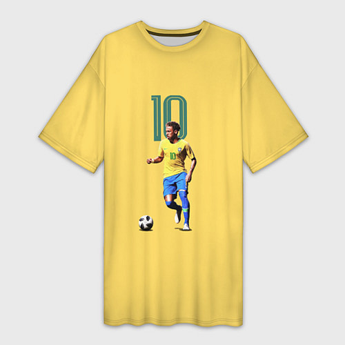 Женская длинная футболка Неймар Сборная Бразилии / 3D-принт – фото 1