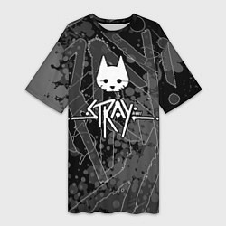 Женская длинная футболка Stray кот бродяга