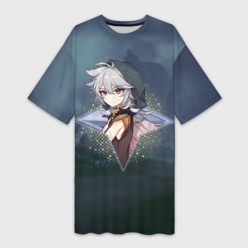 Женская длинная футболка Рэйзор Razor в примогеме, Genshin Impact Геншин им / 3D-принт – фото 1