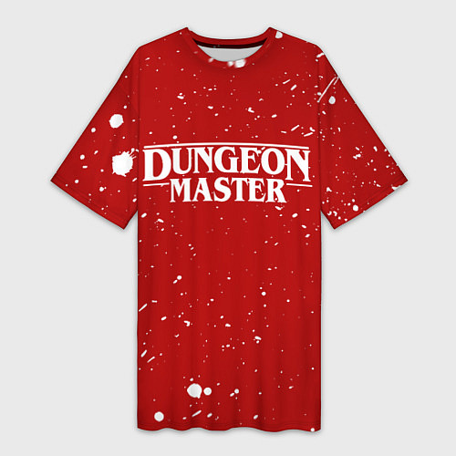 Женская длинная футболка DUNGEON MASTER BLOOD ГАЧИМУЧИ КРАСНЫЙ / 3D-принт – фото 1