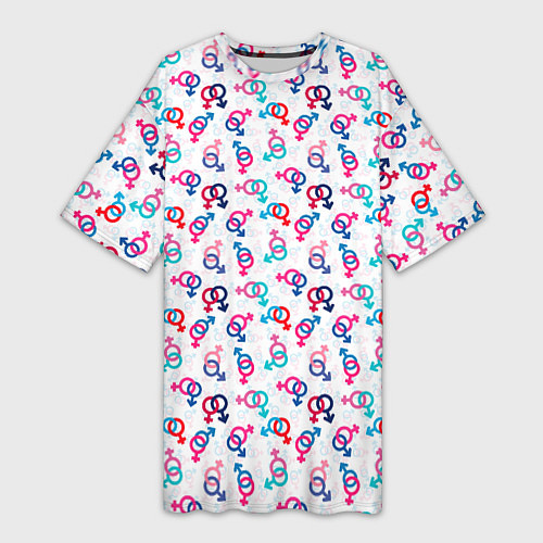 Женская длинная футболка Символы Гендера любовь / 3D-принт – фото 1