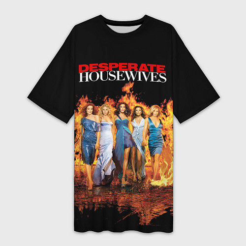 Женская длинная футболка Desperate Housewives в огне / 3D-принт – фото 1