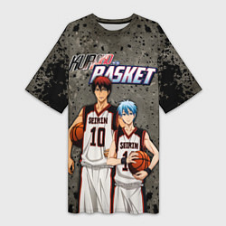 Футболка женская длинная Kuroko no Basket, Kagami Taiga Kuroko Tetsuya, цвет: 3D-принт