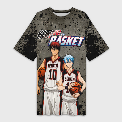 Женская длинная футболка Kuroko no Basket, Kagami Taiga Kuroko Tetsuya / 3D-принт – фото 1