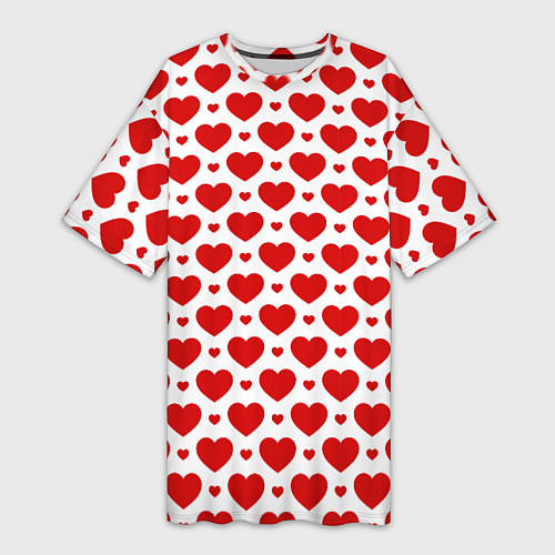 Женская длинная футболка Сердечки - любовь / 3D-принт – фото 1